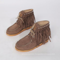 custom shoes women suede tassel short boot for girl ready to ship ladies shoes bootie